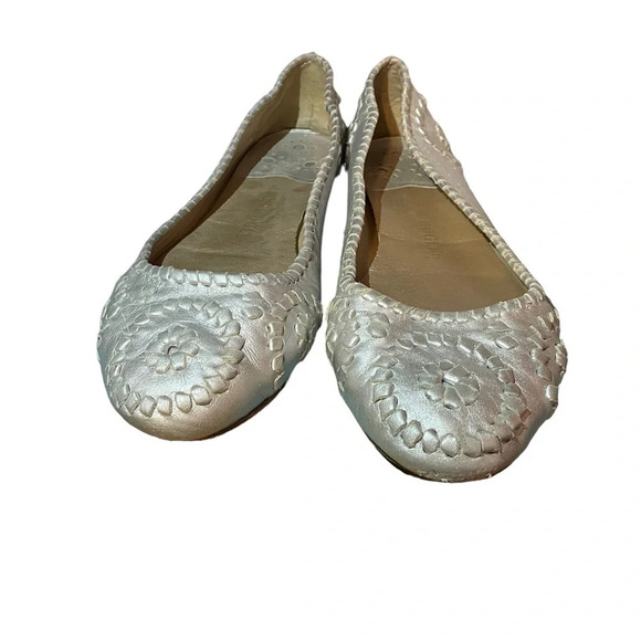 JACK ROGERS WOVEN SILVER FLATS - Picture 2 of 5